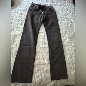 Levi 501 Original Black Denim Jeans Raw Hem Button Fly W28 L32